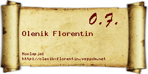 Olenik Florentin névjegykártya